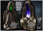 Halloween, Outdoor, Garden, Ghosts, Draped, Cloth, Rag, Concrete, Cement, dipped, Ghosts