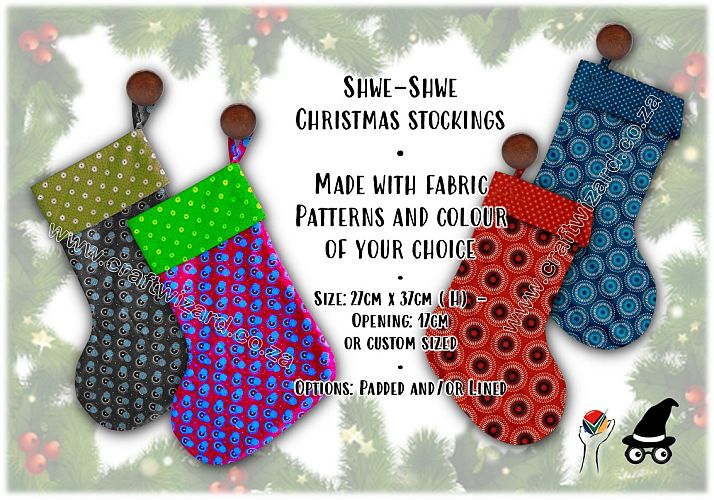 Christmas Stockings ShweShwe.